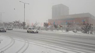 برف خیابان‌های تبریز را قفل کرد +ویدئو