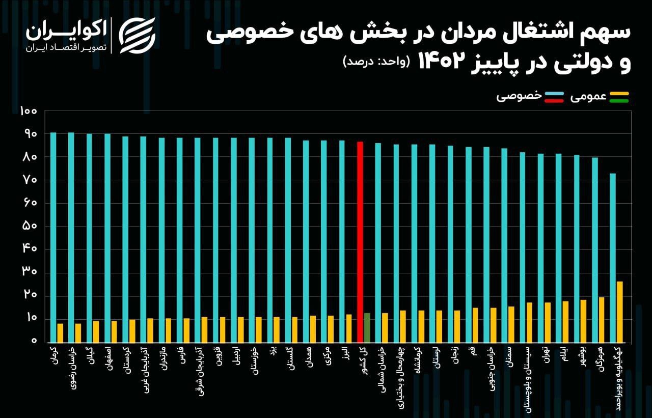 - چند درصد مردان ایرانی از دولت حقوق می‌گیرند؟