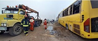 انحراف اتوبوس در تهران بلای جان ۱۴ نفر شد