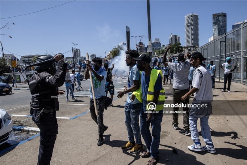 پلیس اسرائیل اعتراضات صهیونیست‌های اریتره‌ای را سرکوب کرد +تصاویر