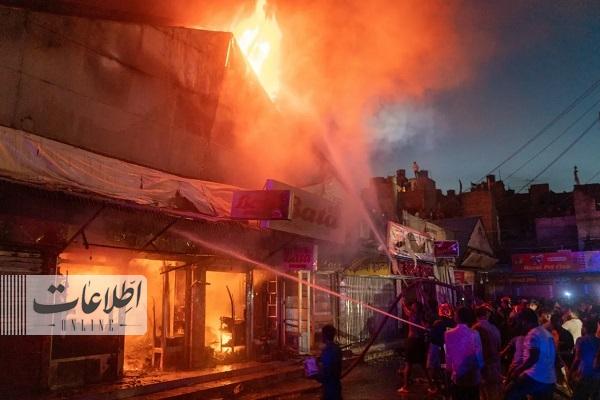 آتش سوزی گسترده به بازار بنگلادش میلیون‌ها دلار خسارت زد + تصاویر