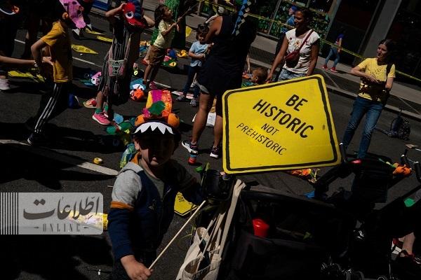 آمریکایی‌ها در اعتراض به مصرف سوخت‌های فسیلی به خیابان آمدند +تصاویر