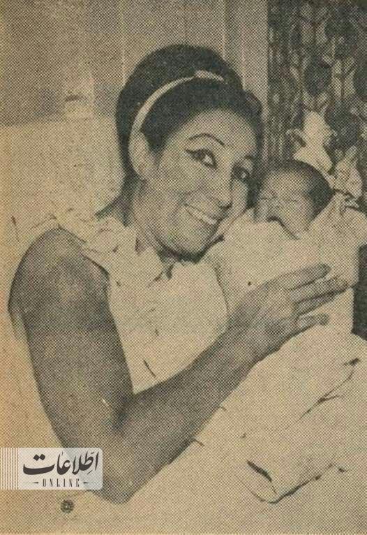عکس نوزادی آتیلا پسیانی در آغوش جمیله شیخی