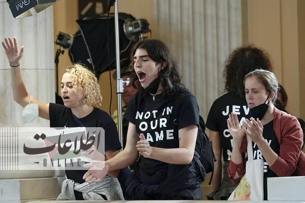یهودیان معترض به اسرائیل در کنگره آمریکا تحصن کردند +ویدئو