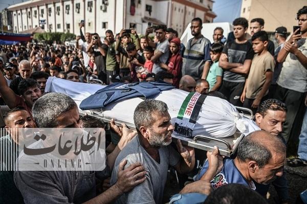 تصاویری از وداع غریبانه با خبرنگار شهید در غزه را ببینید
