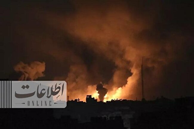 - تصاویری از بمباران وحشیانه غزه در تاریکی شب!