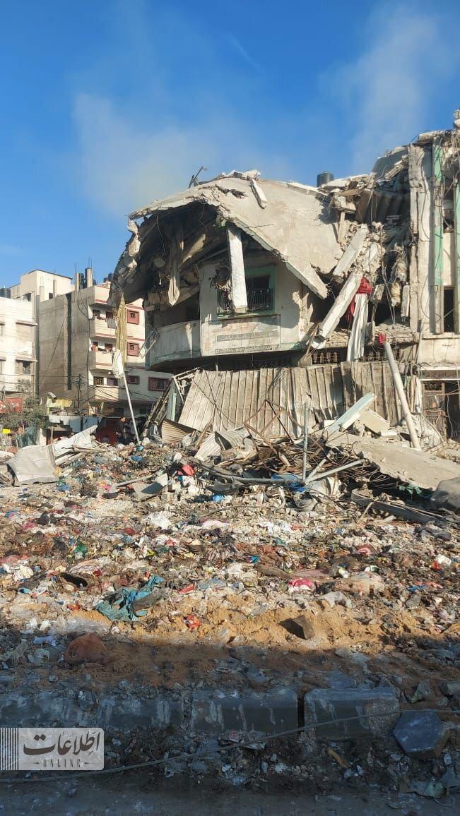 تصاویری از ویرانی ایجاد شده در محله الزیتون در جنوب غزه در نتیجه بمباران‌های وحشیانه اشغالگران اسرائیلی