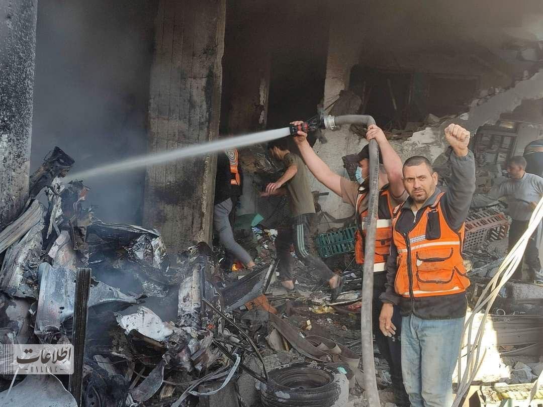 تصاویری از تلاش بی‌وقفه نیرو‌های امدادی در غزه را ببینید