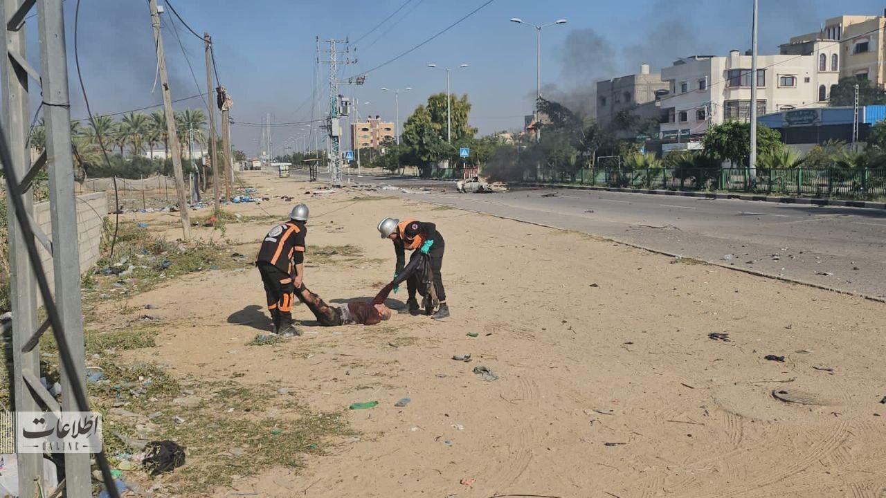 تصاویری از تلاش بی‌وقفه نیرو‌های امدادی در غزه را ببینید
