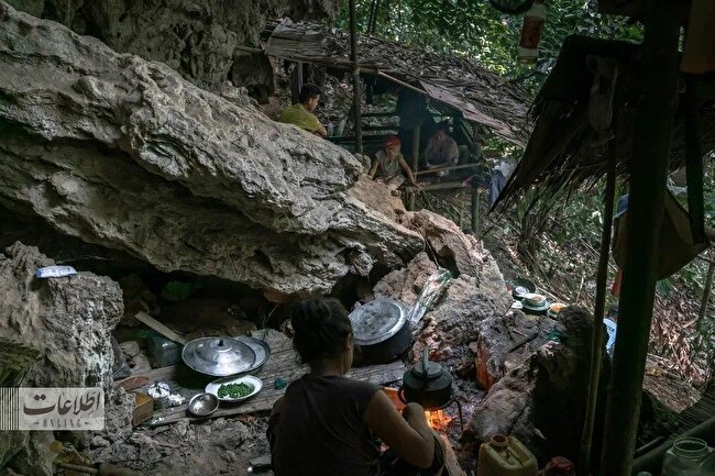 مردم میانمار از ترس نظامیان به جنگل‌ها پناه می‌برند+تصاویر