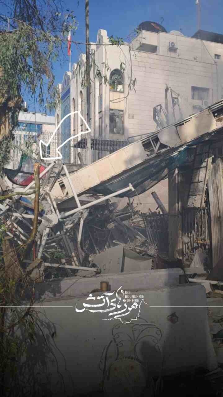تصاویری از حمله جنگنده‌های اسرائیل به ساختمان سفارت ایران